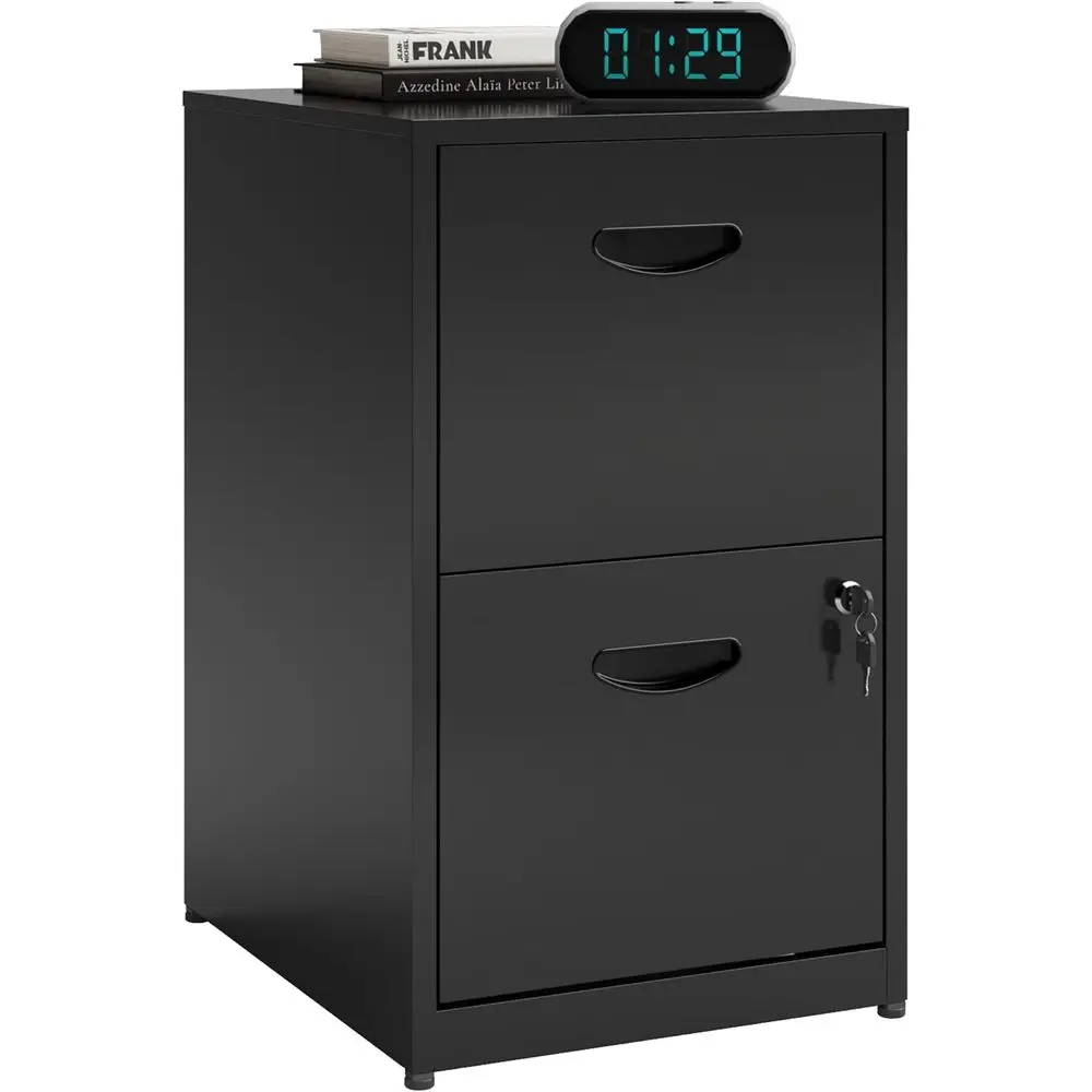 2 Door Cabinet with Lock, Metal for Home Office, Two Door Locking Filing Cabinet, Small for Under Desk or Hanging Letter Size, B