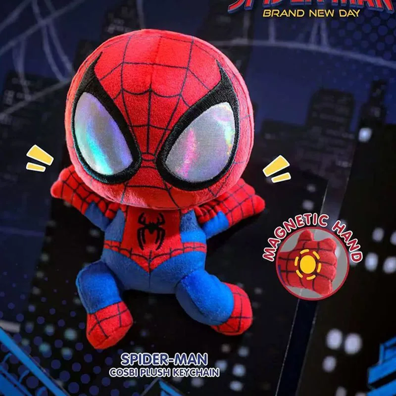 Cute Marvel Spider‑Man Plush Doll Keychain Mystery Blind Box Superhero Stuffed Toy Backpack Charm Gift