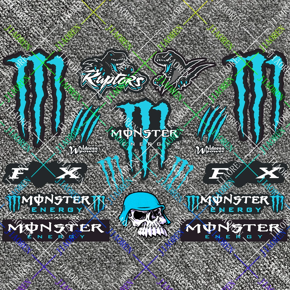 

Motorcycle Monster Energy Decal Reflective Helmet Sticker Logo #2