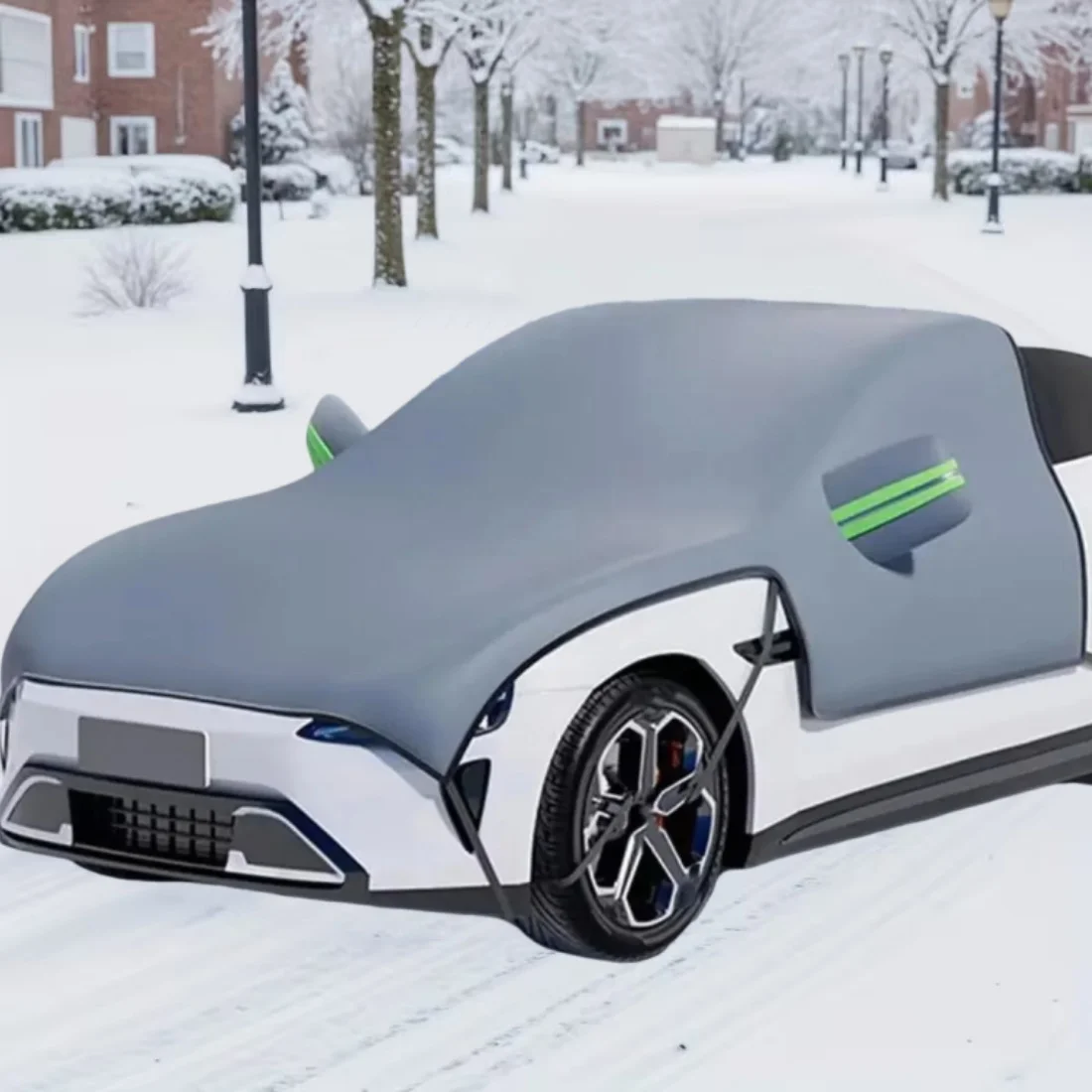 

1pc Heavy Duty Winter Snow Car Cover Protects Windshield From Ice & Snow Easy To Install Durable Windproof Full Car Cover