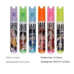 One Piece Anime Peripheral Cartoon Mini Highlighter Color Marker Tilt Head Small Portable Reading Marker Collection Gift New