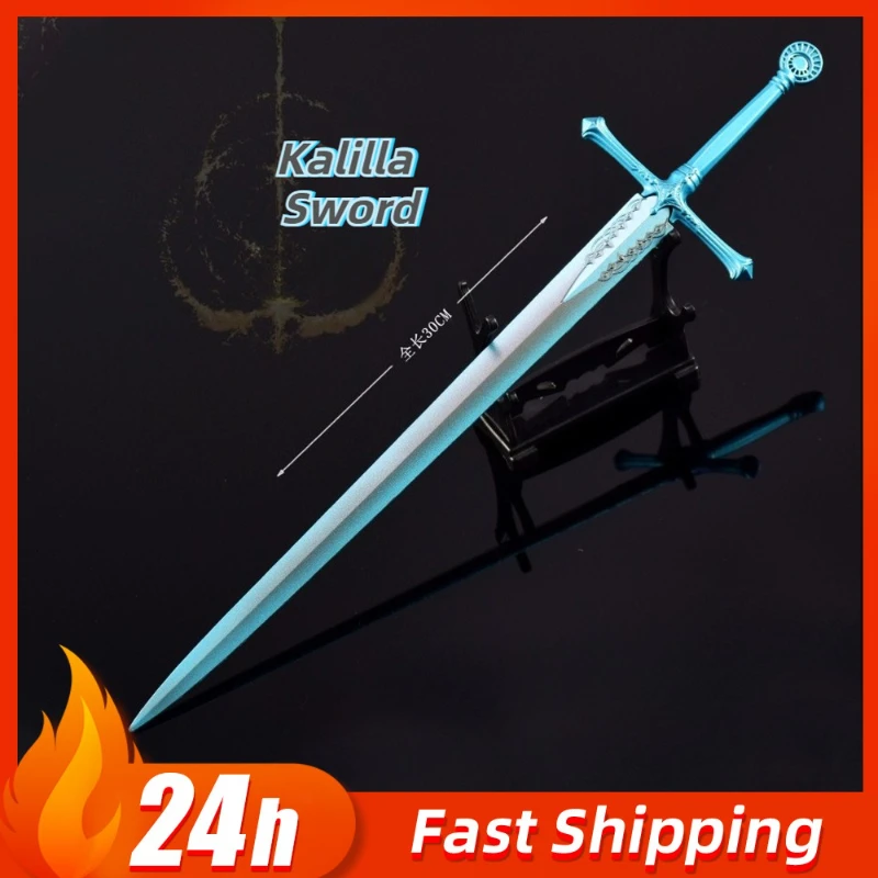 11,81 cala Eldenn Knight of Kalia Greatsword Metalowe Modele Gadżety do Gier Ekskluzywne Zabawki dla Magów Miecz Ozdoby na Biurko Prezenty dla Chłopców