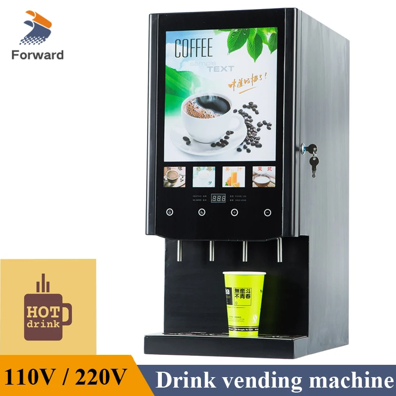 Commercial Coffee Service Machine 4 Flavors Automatic Beverage Vending Machine Electric Instant Coffee Maker Juice Machine