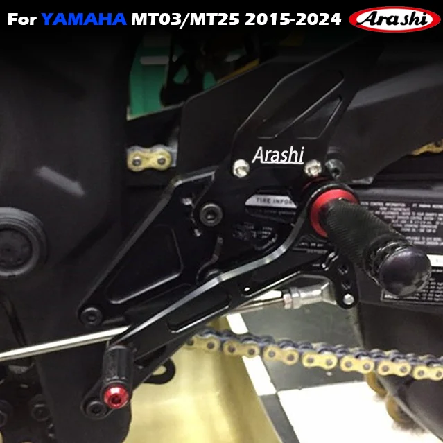 Arashi Motorcycle accessories footrest pedal foot peg Rearset Rear Set foot rest For YAMAHA MT03 MT25 MT-03 MT-25 2015-2024