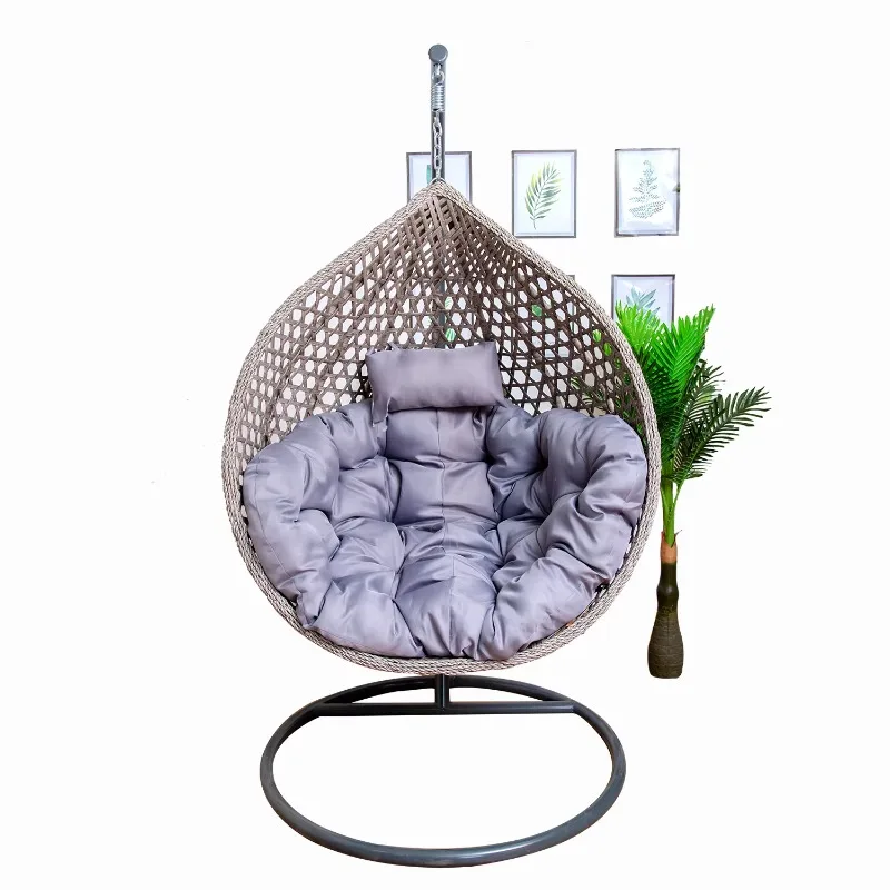 

Outdoor Furniture Garden Balcony Egg Hanging Chair Single Seat Courtyard Egg Swing Rattan Chair with Bracket