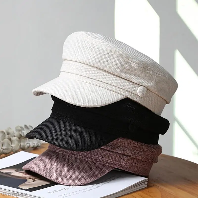 Airline Uniform Hats Travel Party Visors French Cadet Hat for Women Beret Caps Fashion Sailor Hats Autumn Berets Flat Top Caps