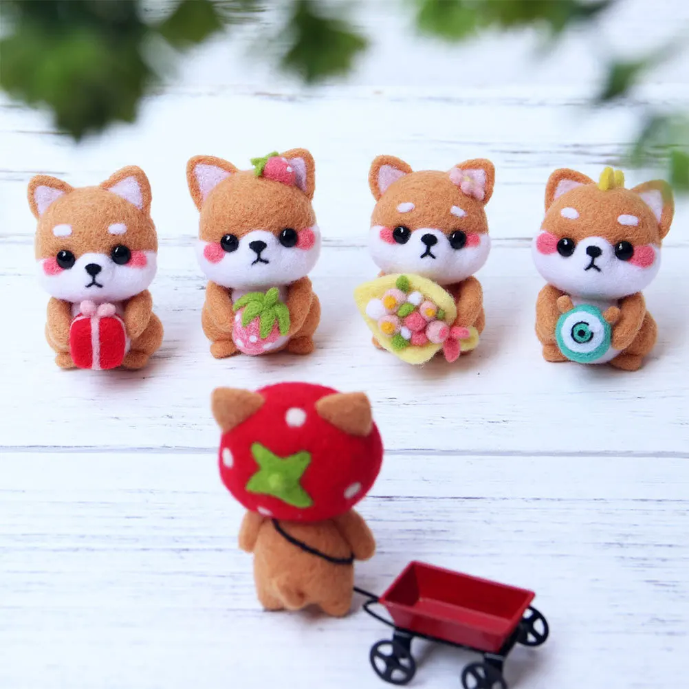 

diy Cute Strawberry Needle Felting Kit For Wool Felting Beginner Craft Set Dog Diy Gift Handicraft Supplies