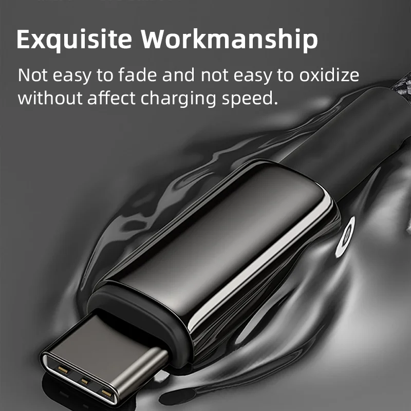 PD 100 واط كابل شحن سريع USB نوع C إلى C شاحن سريع الحبل جديلة السلكية آيفون الهواء 17 16 برو ماكس سامسونج غالاكسي S25 S24