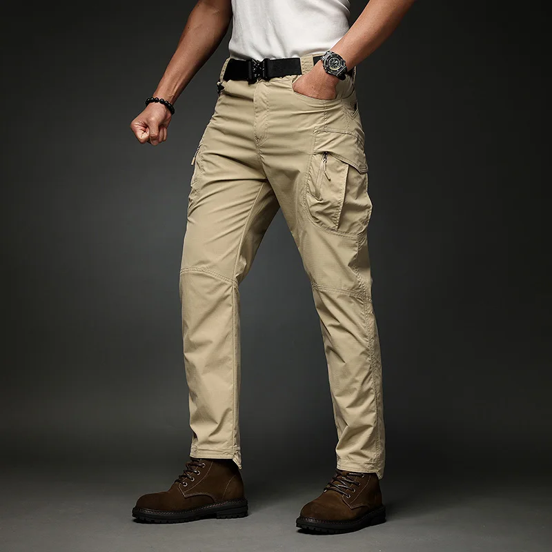 

Men's Tactical Work Pants Military Work Pants with 4 Zipper Pockets Adjustable Waist Suitable for Hiking Outdoor Work Clothes