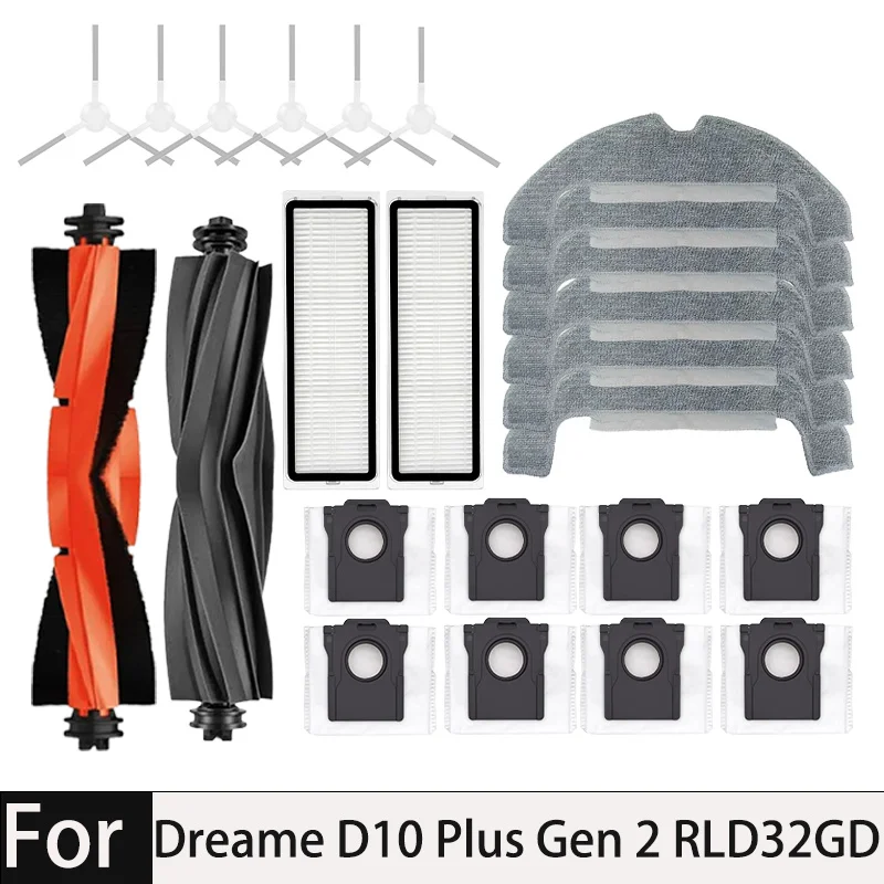 

Dreame D10 Plus Gen 2 RLD32GD main side brush, Hepa filter, sink, grill dust bag, compatible spare parts Spare accessories