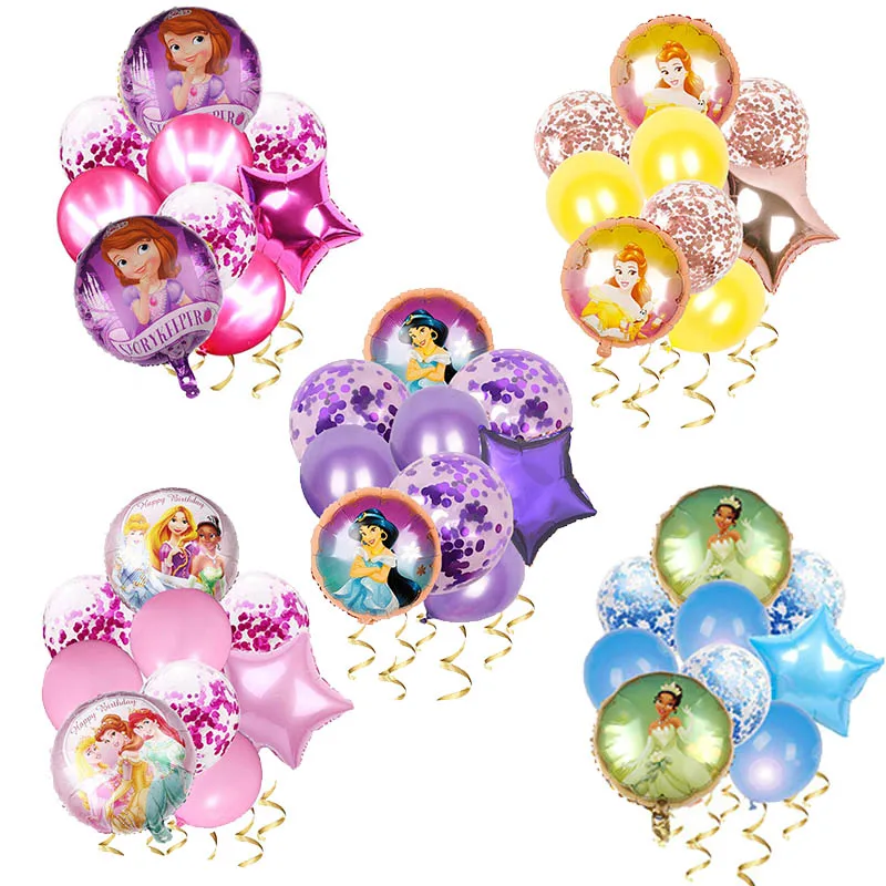 Disney Cinderella Foil Balloon Girl Faovr Birthday Party Decor Supply Princess Jasmine Ballon Baby ShowerWedding Decoration Gift