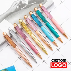 1 Gold Foil Quicksand Fountain Pen Metal Ballpoint Pen Gift Pen Birthday Gift Text Engraving Private Laser Customized Marker Pen