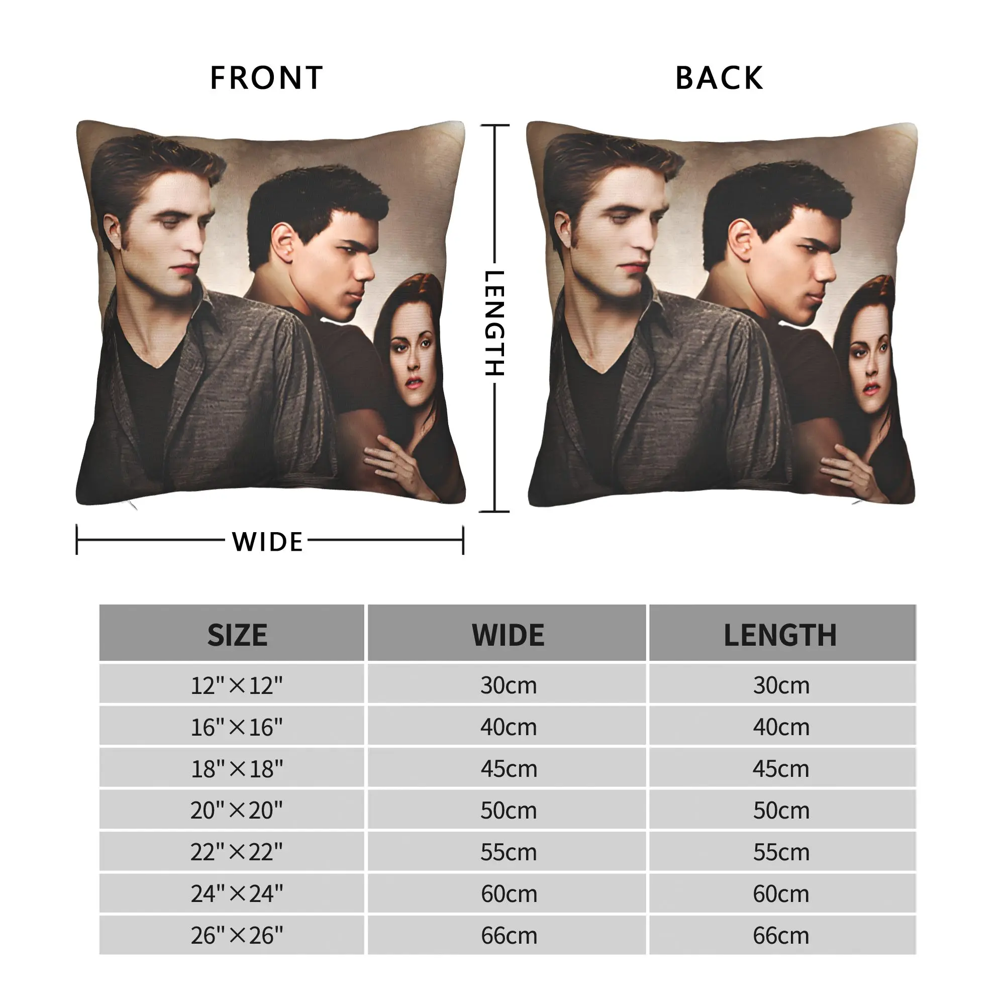 Twilight  Square Pillowcases Polyester Bed Car Movie Cushion Cover Cute Decorative Pillowcase 40*40