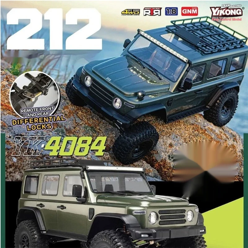

YK4084 1/8 212 Внедорожник с дистанционным управлением, электрический полный привод, альпинистский автомобиль, дифференциальный замок, двухскоростная светодиодная связь