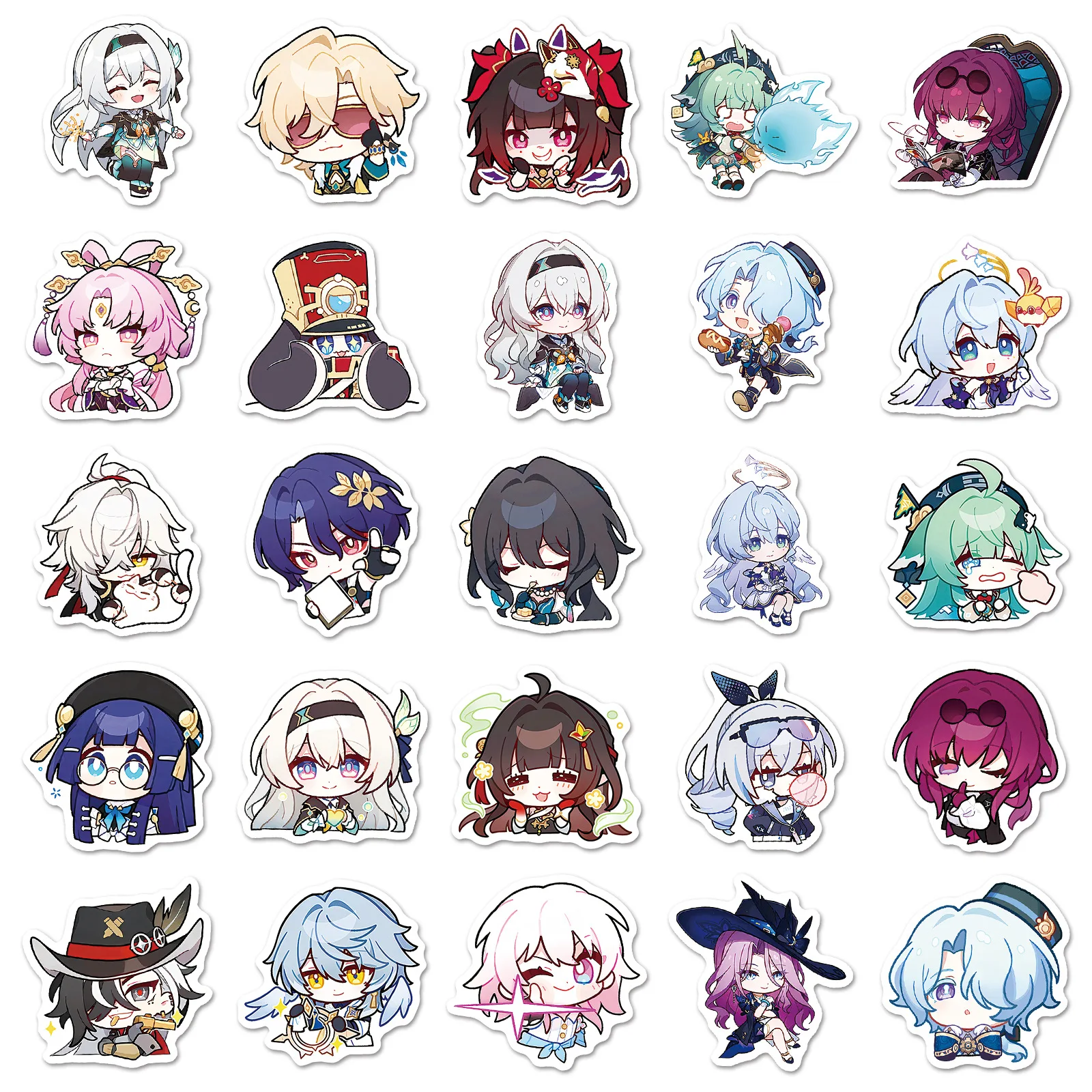 

50PCS Game Honkai: Star Rail Q version Cute and Funny Graffiti Stickers Decorative Scrapbook Scooter Suitcase Decals Kids Toy