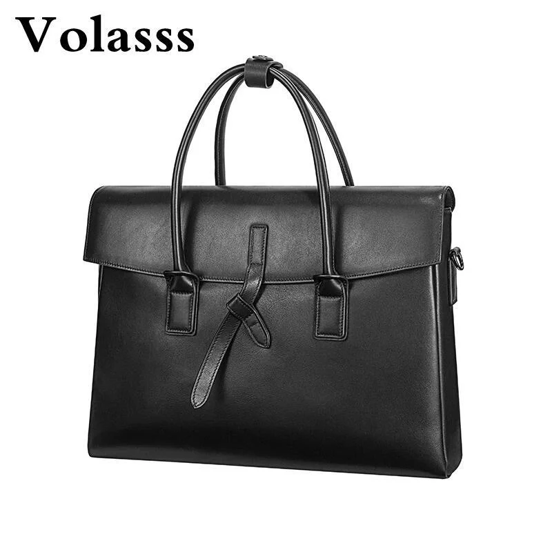 2024 New Women's Briefcase Genuine Leather Laptop Handbag Business Office Shoulder Bag Ladies Fashion Female Laptop Briefcase