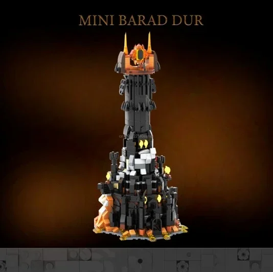 

967pcs Moc Mini Barad Dur Creative 10333 Black Tower Dark Model Building Blocks Kit Bricks Toy For Boys Adult Birthday Gifts