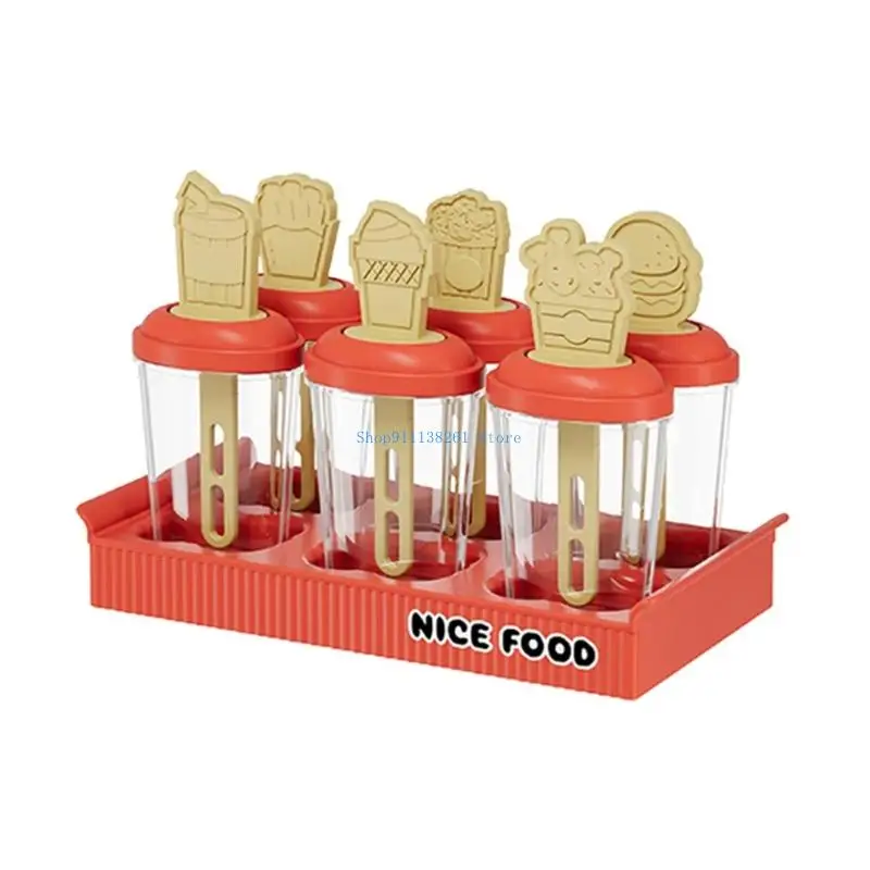 

H05E Ice Cream Molds Popsicles Maker Plastic Ice Cream Maker Plastic Texture Perfect for Creating Cool Treat for Home