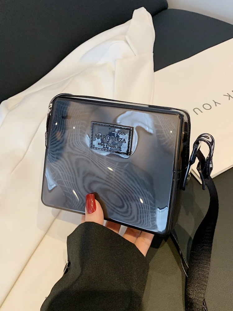 

Faionable Summer Dopane Small Square Bag Women's High Aesthetic Value Transparent Jelly Bag Versatile Crossbody Single S...