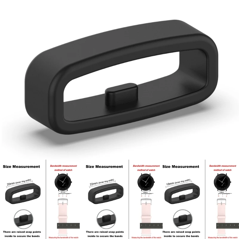 18/20/22mm Silicone Fastener Ring Wristband Keeper Replacement Accessories Belt Loops Smartwatch Strap Retainer Holder