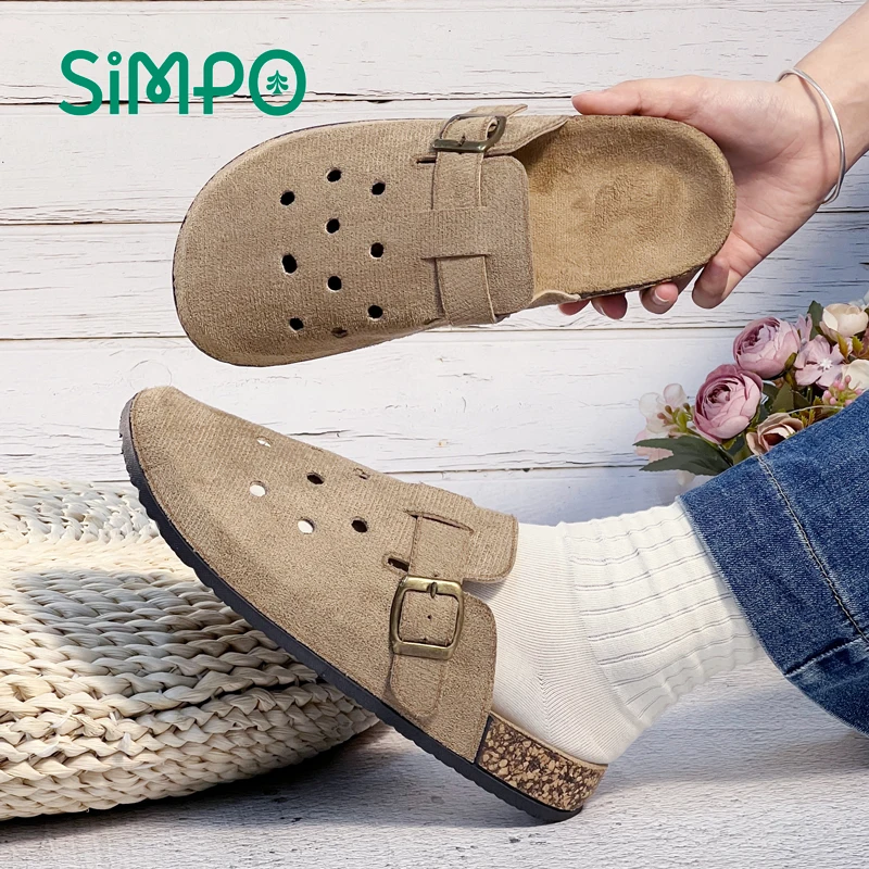 1 par de chinelos de flanela femininos e masculinos verão dedo do pé fechado sandálias ao ar livre respirável perfurado superior sapatos casuais