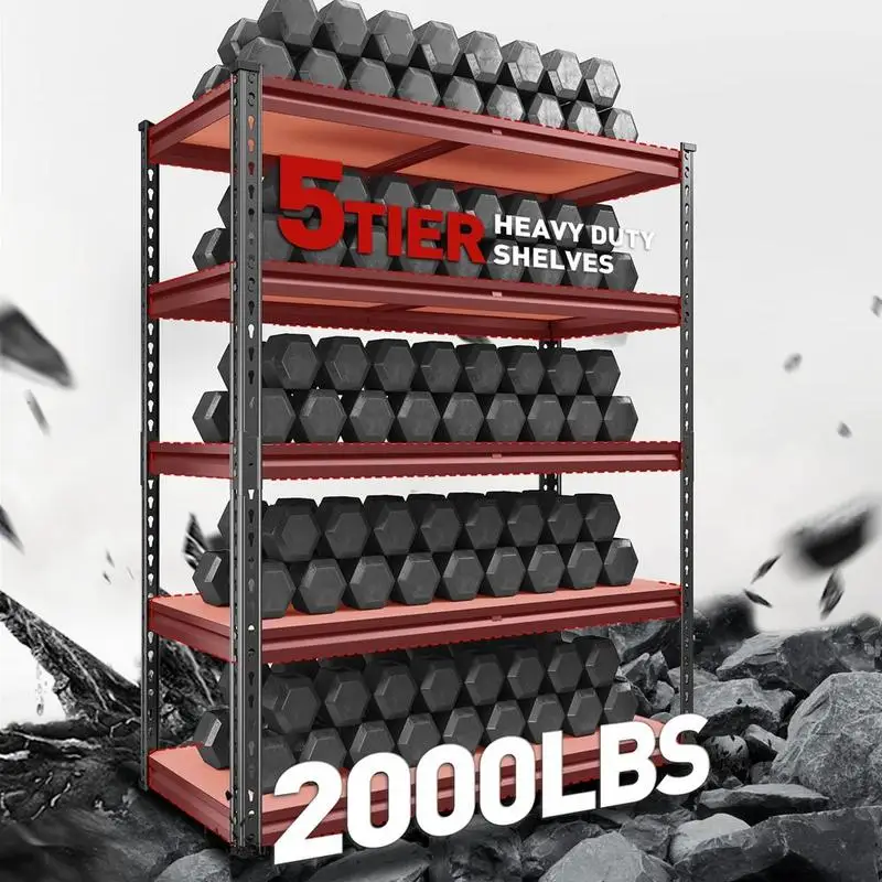 وحدة رفوف جراج مكونة من 5 طبقات، ارتفاع 72 بوصة، رف تخزين معدني قابل للتعديل لتنظيم المطبخ في المستودعات #5