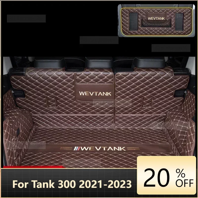 

New Model For WEY GWM Tank 300 2021 2022 2023 Car Trunk Protection PU Leather Mat Catpet Interior Modification Cover Part Auto