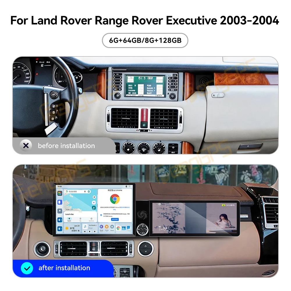 Car Accessories Radio For Land Rover Range Rover Executive 2003-2004 Android Auto GPS Navigation Multimedia Stereo Head Unit