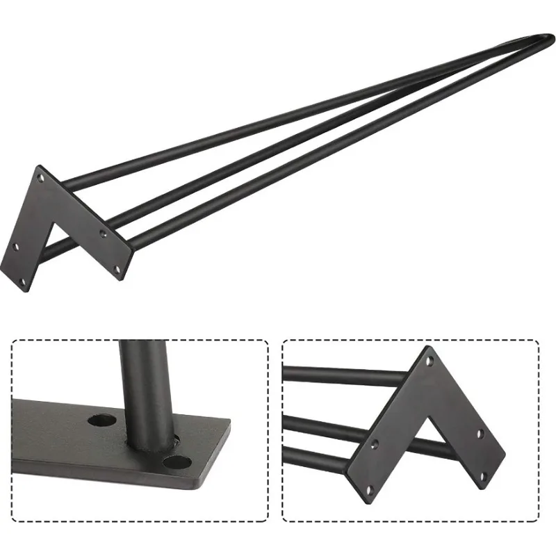 

4PCS Heavy-Duty Metal Table Legs with Screws,Black Iron Furniture Legs for Desk,Sofa,TV Cabinet,Coffee Table,Bed Replacement Leg