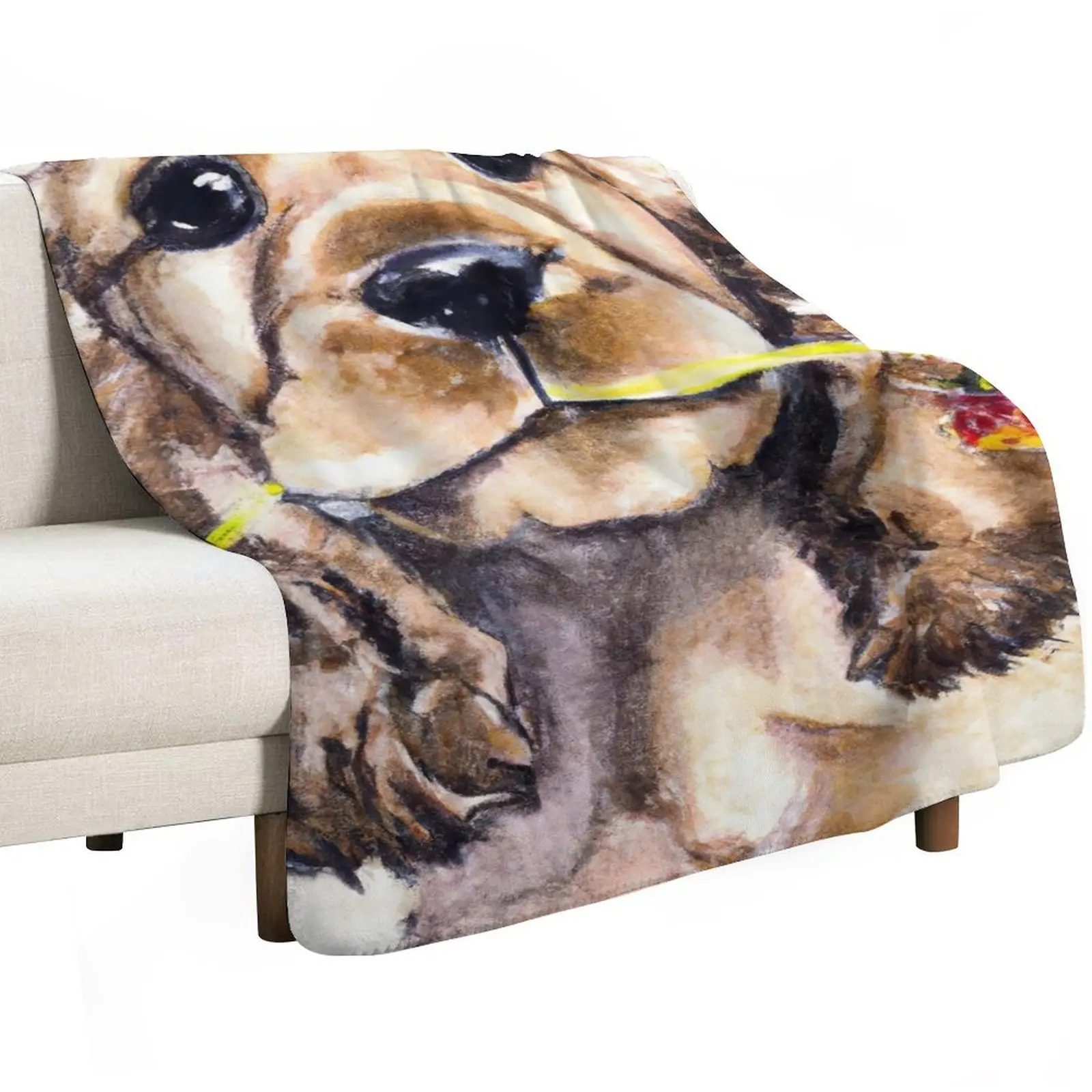 Cocker Spaniel Puppy Flower Power 2 Throw Blanket Stuffeds For Decorative Sofa Retros Luxury Throw Single Blankets