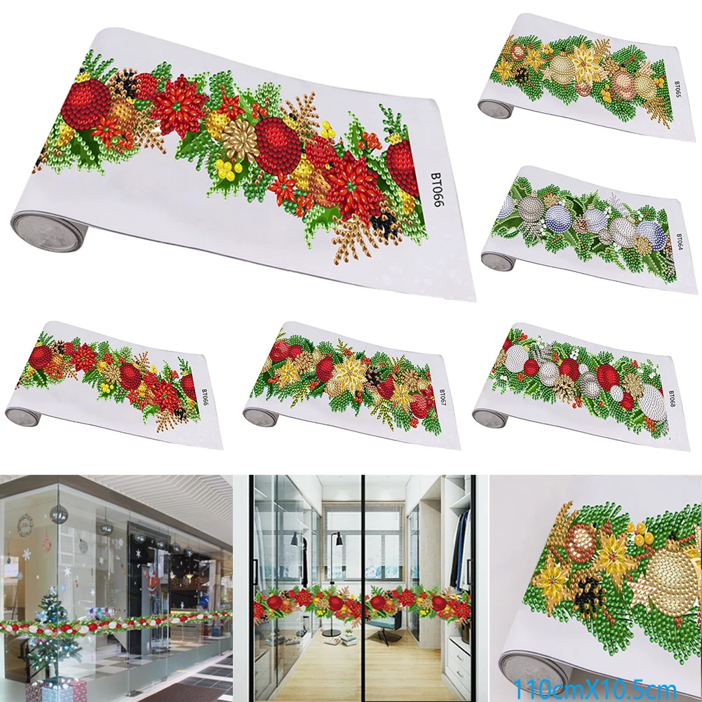 1เมตรเทปสติกเกอร์คริสต์มาสงานประดิษฐ์ทำมือเทปตกแต่งคริสต์มาสทำมือเทปแก้วมีกาวในตัวสำหรับงานฝีมือ