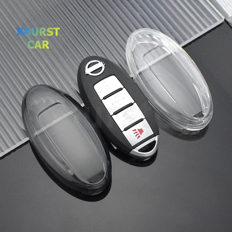 Transparent TPU Car Key Case Cover for Nissan Leaf Micra Qashqai J11 J10 X Trail T32 Versa Note Patrol Key Fob Cover Accessories