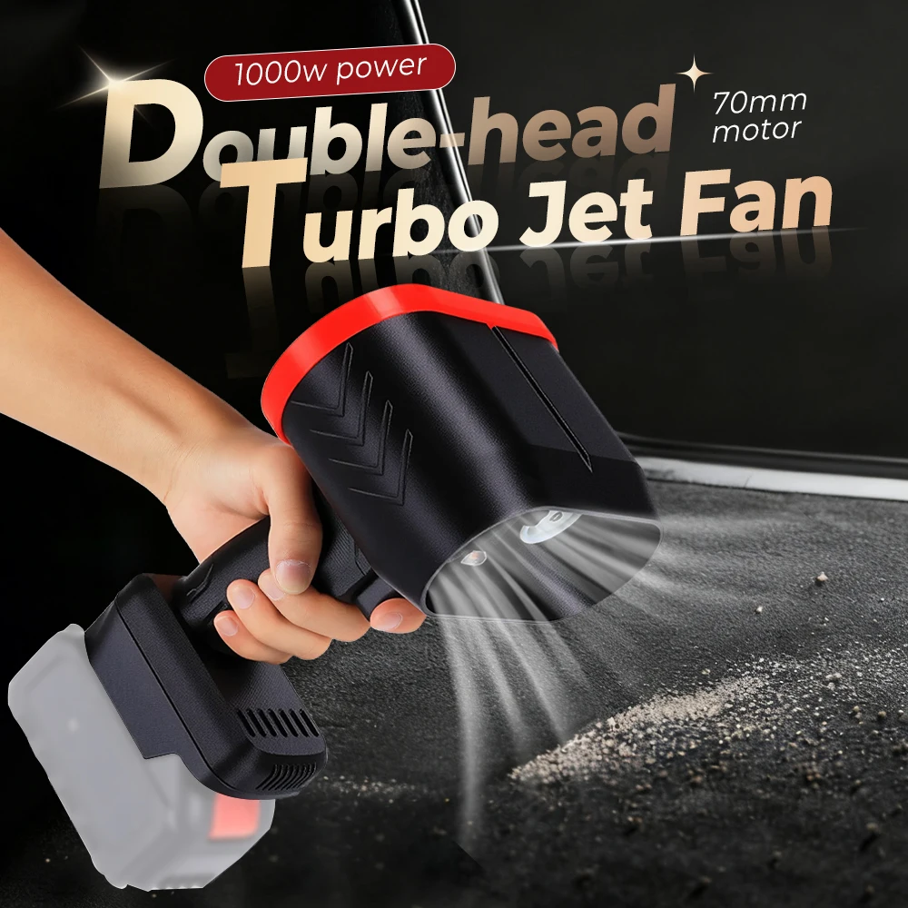 

1000W Powerful Portable Blower For Makita 70MM Wireless Air Blower Brushless Handheld Turbo Jet Blower Fan for Dewalt/Milwaukee