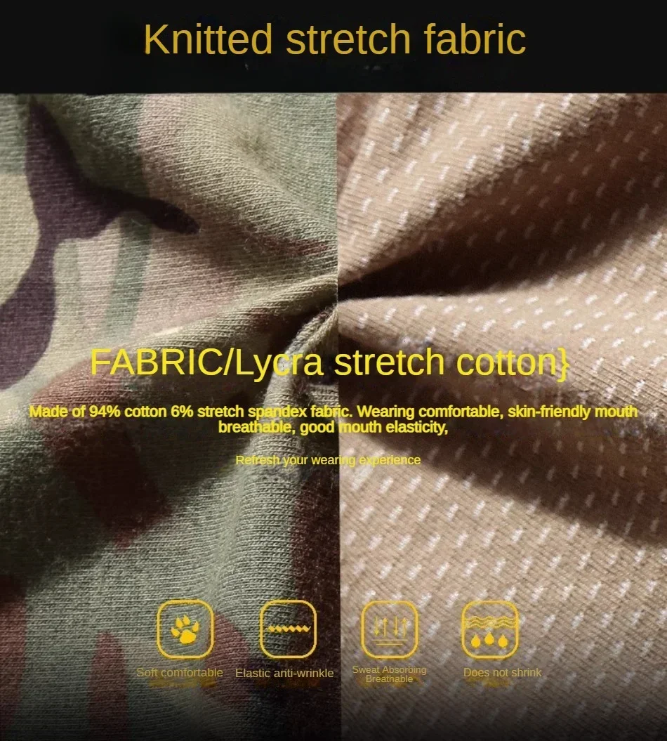 Taktisches T-Shirt Field Combat Tops Half Zipper Stricken Camo Wandern T-Shirts Training Atmungsaktive elastische Outdoor-Trainings-T-Shirts – Detail 9