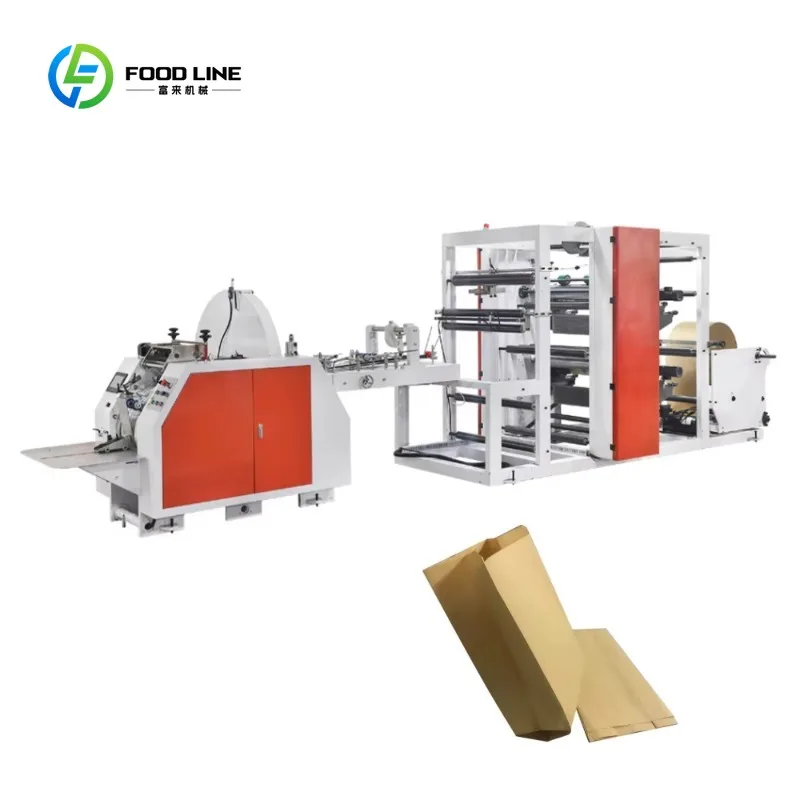 Customized Fully Automatic Kraft Paper Bag Making Machine Printing Cost-Saving V Bottom Simple Paper Bag Forming Machine