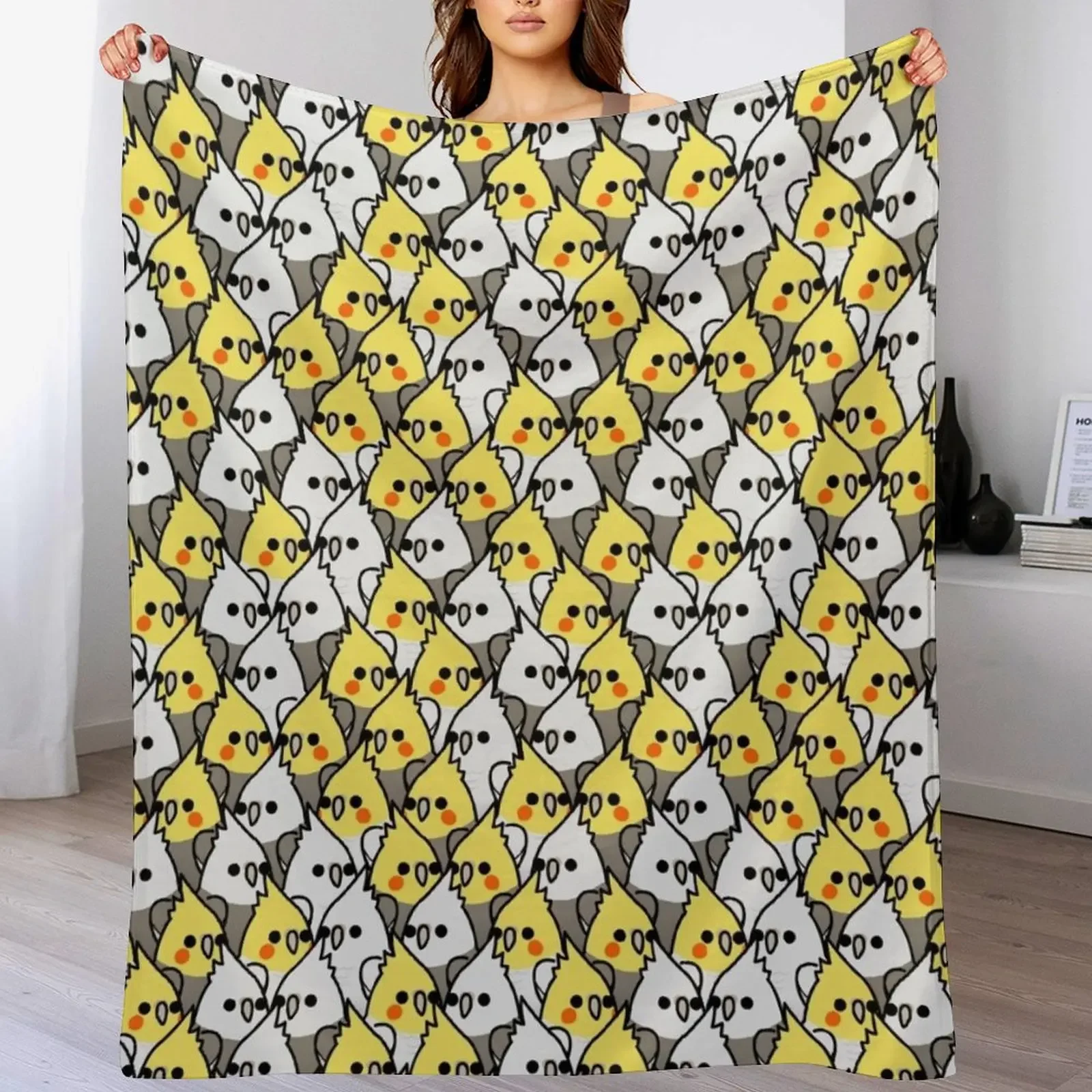 

Too Many Birds! - Cockatiel Squad Throw Blanket Decorative Sofa Comforter Sleeping Bag valentine gift ideas Blankets