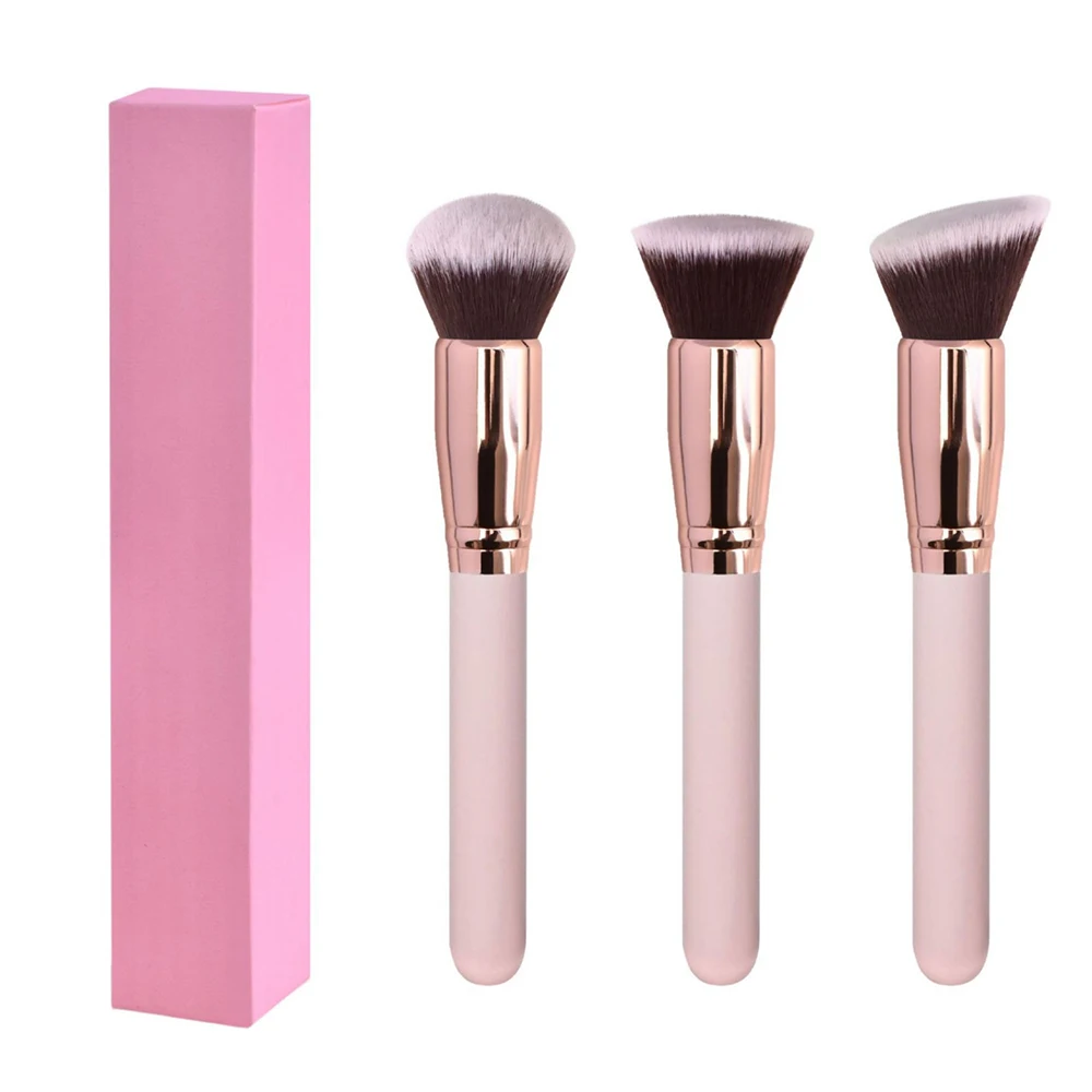 Private Label Single Blush / Contour / Powder Brush Makeup Tool Series with Black Pink White Handle Options Durable Wholesale