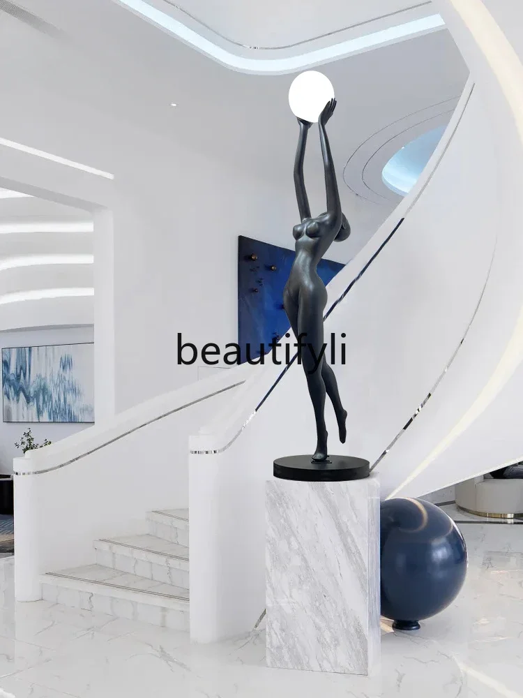 Living room decorative floor lamp designer creative character plastic art pendulum