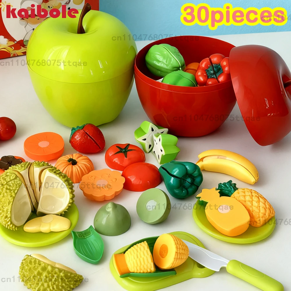 어린이 장난감 과일과 야채 자르기 세트 어린이를위한 역할 놀이 시뮬레이션 주방 장난감 몬테소리 아기 장난감 어린이 선물