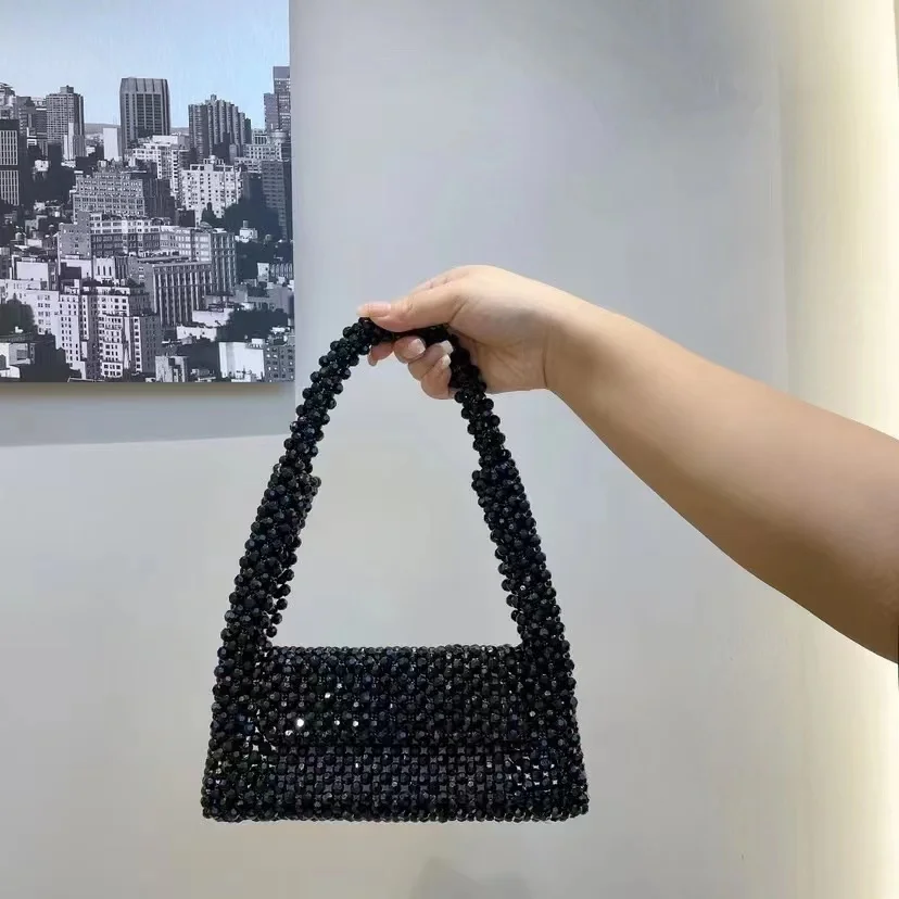 Imagem -02 - Brilhante Acrílico Beading Handmade Handmade Handbag para Mulheres Ombro Underarm Bolsa Bling Evening Bolsa Festa de Casamento Clutch Purse