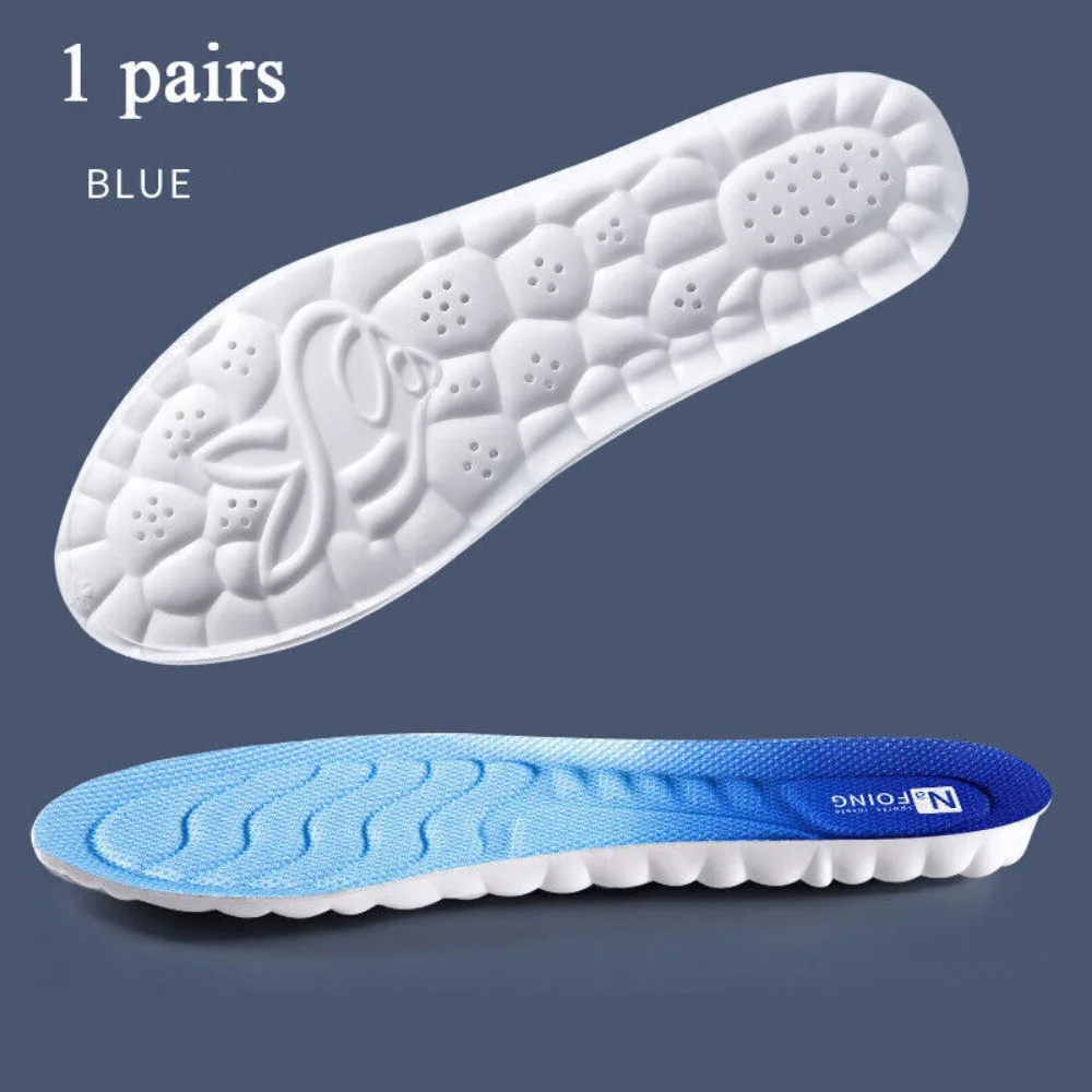 PU 4D Insole Breathable Technology Insoles Shock Absorption Care Insoles for Hiking Running Women Men