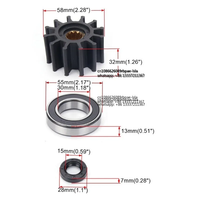 Cross Border, Yacht Parts Water Pump Internal Impeller Marine Repair Kit Kit 21214596 21214599