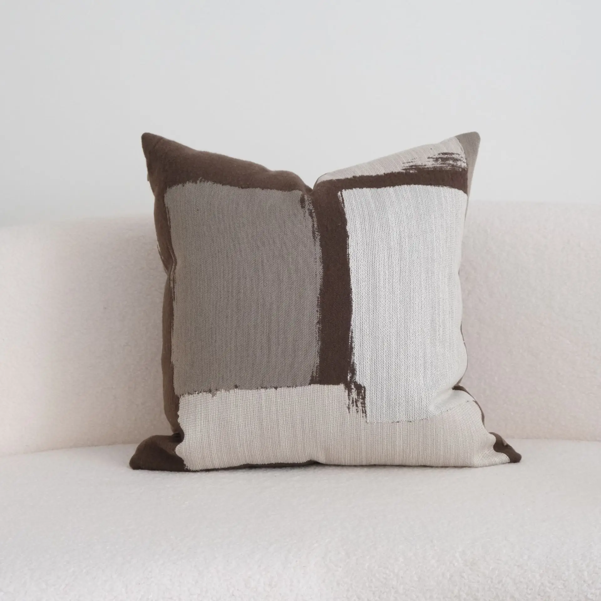 Zebra Patterned Throw Pillow Luxury Brown Sofa Living Room Hotel Sample Room Vintage Style Square Cushion Backrest Pad