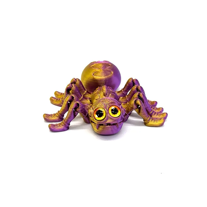 ثلاثية الأبعاد مطبوعة عين كبيرة مفصلية العنكبوت متعددة المفاصل المنقولة محاكاة هالوين العنكبوت المفاتيح لعبة ديكور المنزل سطح المكتب حلية #4