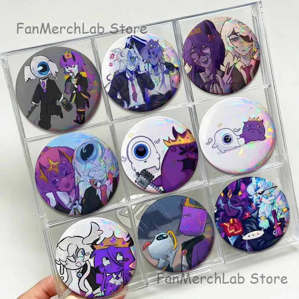 W-Wemmbu Eggchan T-Tax Duo Anime Enamel Pin Badge Cartoon Round Brooch Accessories on Backpack Gifts