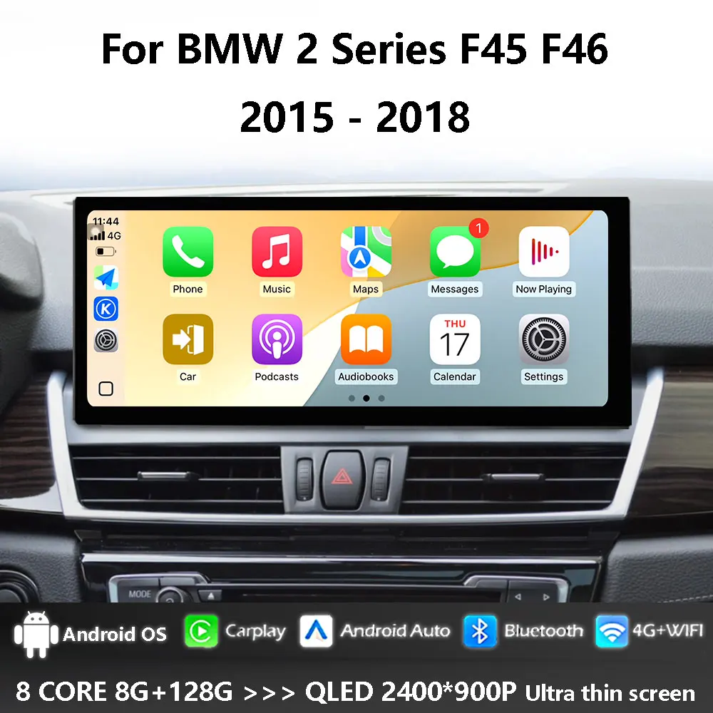 Android 16 Ultra-thin Scree Car Radio Multimedia Player For BMW 2 Series F45 F46 2014 2015 - 2018 NBT EVO System GPS Navigation