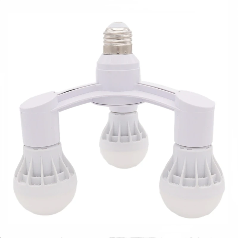 E27 to E27 LED Bulb Lamp Holder 3 in 1 E27 Base Socket Splitter LED Lamp Socket Light Bulb Adapter Holder