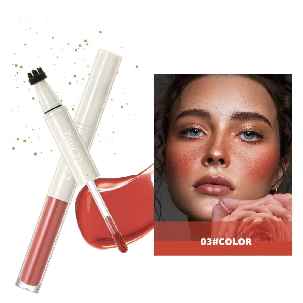 2-em-1 dupla face sardas & blush vara à prova dwaterproof água natural falso sardas caneta portátil realista veludo fosco blush cosméticos