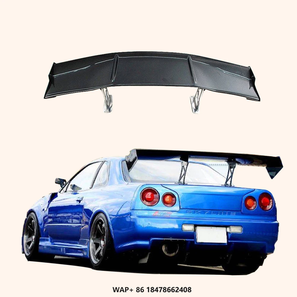 

Car Body Kit Carbon Rear Wing for Nissan Skyline R34 GTT GTR AUTOSLK Style Rear Trunk GT Wing Spoiler