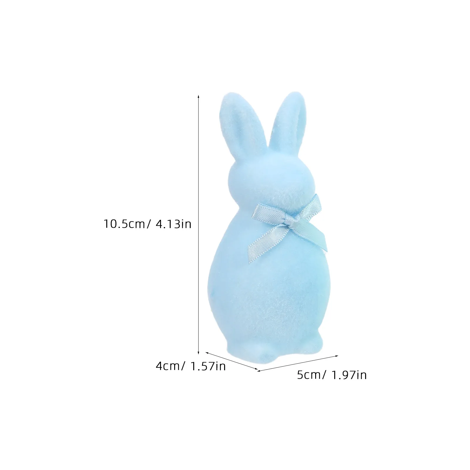 5Pcs Flocked Easter Bunny Statue Decor Realistic Mini Rabbit Sculpture for Home Table Shelf Centerpiece Spring Holiday Party